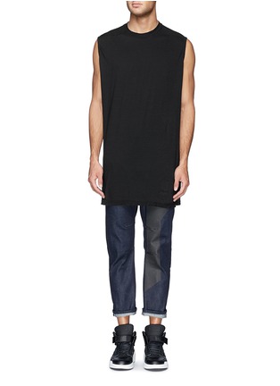 Front View - Click To Enlarge - SIKI IM / DEN IM - 'Peg' contrast print selvedge jeans