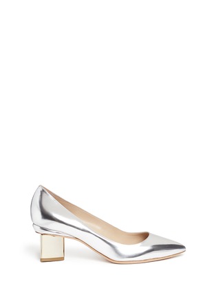 Main View - Click To Enlarge - NICHOLAS KIRKWOOD - Triangle heel mirror leather pumps