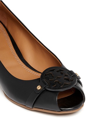Detail View - Click To Enlarge - TORY BURCH - 'Mini Miller' open toe wedge pumps