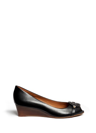 Main View - Click To Enlarge - TORY BURCH - 'Mini Miller' open toe wedge pumps