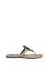 Main View - Click To Enlarge - TORY BURCH - 'Miller 2' cobra print metal logo thong sandals