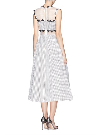 Back View - Click To Enlarge - SELF-PORTRAIT - 'Lucille' triangle trim flare midi dress