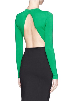 Back View - Click To Enlarge - STELLA MCCARTNEY - Open back punto knit cropped top
