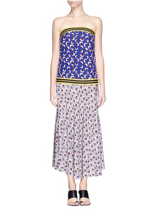 Main View - Click To Enlarge - STELLA MCCARTNEY - Blossom print elastic strapless silk dress