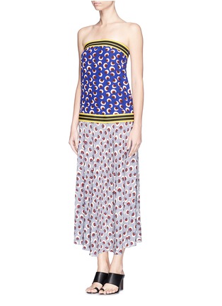 Figure View - Click To Enlarge - STELLA MCCARTNEY - Blossom print elastic strapless silk dress