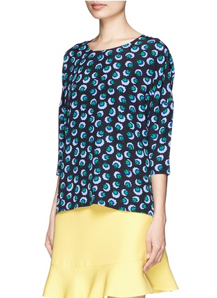 Front View - Click To Enlarge - STELLA MCCARTNEY - Blossom print silk crepe top