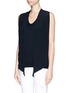 Front View - Click To Enlarge - STELLA MCCARTNEY - Silk scarf knit top