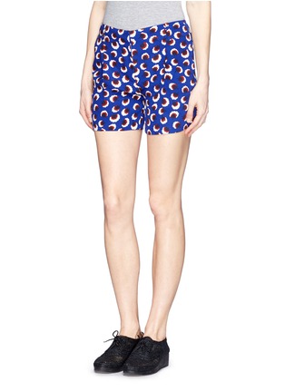 Front View - Click To Enlarge - STELLA MCCARTNEY - Blossom print silk crepe shorts