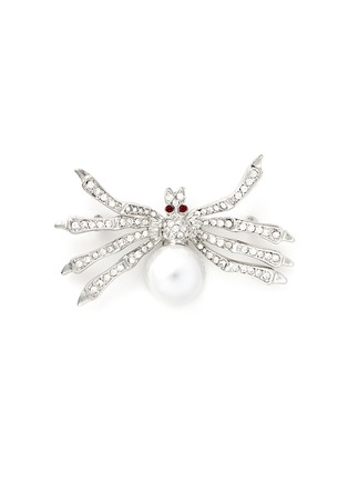 Main View - Click To Enlarge - KENNETH JAY LANE - Crystal spider brooch