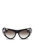 Main View - Click To Enlarge - PRADA - 'Voice' crystal cat eye acetate sunglasses