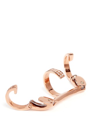 Detail View - Click To Enlarge - REPOSSI - 'Berbère' diamond rose gold 3-hoop ear cuff