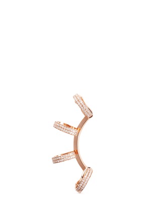 Main View - Click To Enlarge - REPOSSI - 'Berbère' diamond rose gold 4-hoop ear cuff