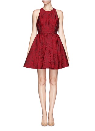 Main View - Click To Enlarge - ALICE & OLIVIA - 'Tevin' floral jacquard racerback dress
