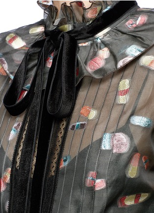 Detail View - Click To Enlarge - MARC JACOBS - Licorice lamé fil coupé balloon sleeve organza dress