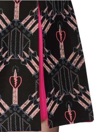 Detail View - Click To Enlarge - VALENTINO GARAVANI - 'Couture' Love Blade print crepe insert dress