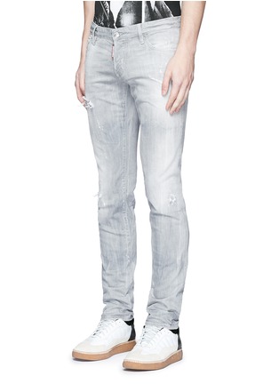 Front View - Click To Enlarge - 71465 - Slim fit rip and repair jeans