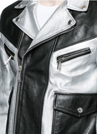 Detail View - Click To Enlarge - 71465 - Metallic leather jacket