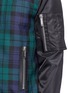 Detail View - Click To Enlarge - 71465 - Check plaid leather trim bomber jacket