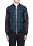 Main View - Click To Enlarge - 71465 - Check plaid leather trim bomber jacket
