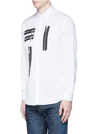 Front View - Click To Enlarge - 71465 - Multi zip cotton shirt