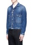 Front View - Click To Enlarge - 71465 - 'Tokyo Metro Monkey' patch distressed denim jacket