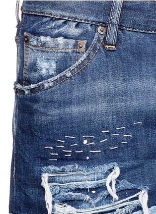 Detail View - Click To Enlarge - 71465 - Boro patchwork folded cuff jeans