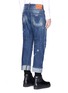 Back View - Click To Enlarge - 71465 - Boro patchwork folded cuff jeans