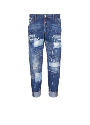 Main View - Click To Enlarge - 71465 - Boro patchwork folded cuff jeans