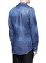 Back View - Click To Enlarge - 71465 - Mandarin toggle distressed denim shirt