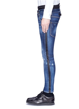 Detail View - Click To Enlarge - 71465 - Slim fit contrast waist layered jeans