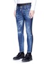 Front View - Click To Enlarge - 71465 - Slim fit contrast waist layered jeans