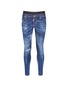 Main View - Click To Enlarge - 71465 - Slim fit contrast waist layered jeans