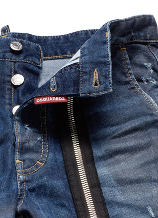 Detail View - Click To Enlarge - 71465 - 'Military' zipper denim pants