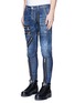 Front View - Click To Enlarge - 71465 - 'Military' zipper denim pants