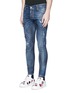 Front View - Click To Enlarge - 71465 - 'Sexy Twist' rip and repair slim fit jeans