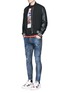 Figure View - Click To Enlarge - 71465 - 'Sexy Twist' rip and repair slim fit jeans