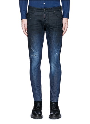 Detail View - Click To Enlarge - 71465 - 'Sexy Twist' rip and repair slim fit jeans