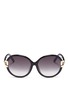 Main View - Click To Enlarge - CHLOÉ - Cutout metal hinge acetate round sunglasses