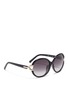 Figure View - Click To Enlarge - CHLOÉ - Cutout metal hinge acetate round sunglasses