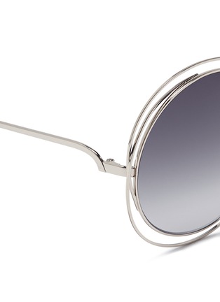 Detail View - Click To Enlarge - CHLOÉ - 'Carlina' oversize wire rim round sunglasses