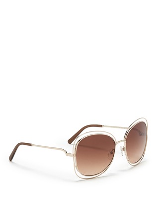 Figure View - Click To Enlarge - CHLOÉ - 'Carlina' overlap wire rim sunglasses