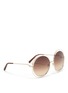 Figure View - Click To Enlarge - CHLOÉ - 'Carlina' overlap wire rim round sunglasses