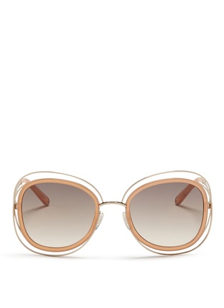 Main View - Click To Enlarge - CHLOÉ - Overlap wire rim sunglasses