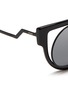 Detail View - Click To Enlarge - FENDI - 'Paradeyes' inset metal rim acetate cat eye sunglasses