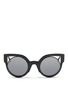Main View - Click To Enlarge - FENDI - 'Paradeyes' inset metal rim acetate cat eye sunglasses
