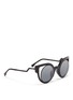 Figure View - Click To Enlarge - FENDI - 'Paradeyes' inset metal rim acetate cat eye sunglasses