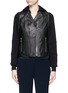 Main View - Click To Enlarge - VINCE - Jersey hoodie leather moto jacket