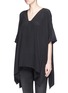 Front View - Click To Enlarge - VINCE - V-neck silk crepe de Chine poncho
