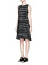 Front View - Click To Enlarge - VINCE - Shadow Stripe silk dress