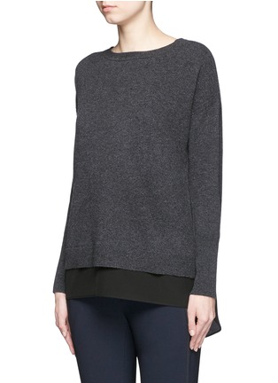 Front View - Click To Enlarge - VINCE - Open back wool-cashmere sweater